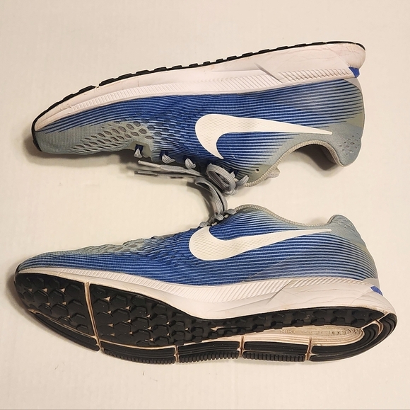 Nike Air Zoom Pegasus 34 Mens Running Sneakers Blue Gray 12 - Picture 3 of 11
